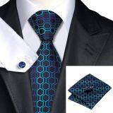 Silver High Manscraft Mens Jacquard Neckties Solid Colors Handmade