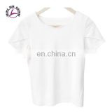 Women cotton/wool new design blank t-shirt wihte t-shirt high quality custom t-shirt