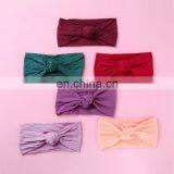 Baby Knot Soft Nylon Headband Girl Hairband Solid Color Kids Tulband Hair Accessories 27colors thumbnail-3