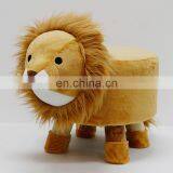 Factory Wholesale Wood Frame Animal Fabric Stool Kids Children Animal Shape Stool Ottoman thumbnail-4