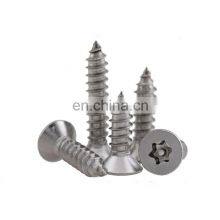 304 316 Stainless Countersunk Flat Head Torx Anti-theft Self Threading Tapping Screw