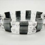 Fashion Magnetic Spacer Bracelet With White Crystal Beads thumbnail-1