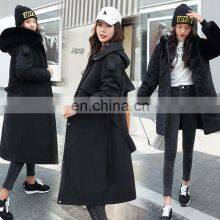 Women's Large Fur Collar Cotton-padded Jacket Women's Long Section Winter New Style Fashionable Over-the-knee One-coat Parkas thumbnail-4