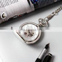 SHUHANG SH03 Men Women Analog Display Pocket Wristwatch Mechanical Hand Wind Silver Men's Watch thumbnail-2