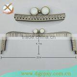 2015 Newest Metal Frame for Purse Bags With Coins White Gems