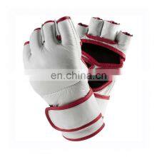 Wholesale Price High Quality Half Finger MMA Muay Thai Real Cowhide Leather Boxing Gloves thumbnail-4