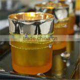Gold Plated Glass Votive Candle Holders / Votive Cups With Rhinestones For Wedding Decor & Gift thumbnail-4