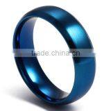 Mens Womens Blue Stainless Steel Plain Wedding Band Ring Jewelry Matte Surface,Polished thumbnail-1