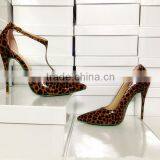 Catwalk New Arrival Leopard Patent Leather 120mm High Pointed Toe Stiletto J-String Shoes Women thumbnail-1