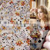 Flower Designes of Digital Print Cotton Woven Fabric Textiles for Girl Dress thumbnail-1