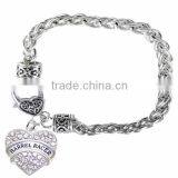 Clear Crystal Barrel Racer Charm Chain Link Bracelet thumbnail-1