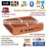 16GB RAM NO Memory Desktop 3D Gaming Intel Core i5 4258u 2.4G Fanless Mini ITX PC Iris Graphics 5100 Super HD4K 2*RJ45 Lan/HD MI