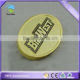 Custom Oval Shaped Gold Lapel Pins Sand-blasting Thick Screw Souvenir Badge thumbnail-1