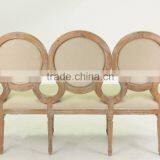 Hand Carved Wooden Sofa Classic French Style Wooden Sofa(CH-206-Oak) thumbnail-3