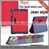Jeans Styles Case for Ipad Mini With Pen Slot , for Ipad Mini Case