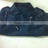2015 ladies newest pu leather jackets for apparel stocks