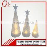 Handmade lampworking white glass christmas tree for table decoration