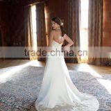 Popular Sale Scoop Pearl Lace Embroidered Wedding Dress thumbnail-3