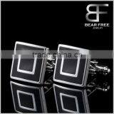 Mens Square Black Modern Ornate Wedding Shirts Cufflinks 1 Pair Set thumbnail-1