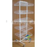 floor double sided wire shelving display rack with strong capability