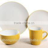 Ceramic Dinner Set/ Stoneware Dinner Set Color Glazed Yellow Color thumbnail-1