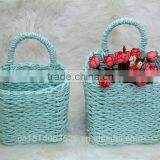 100% Handmade Printing Paper Band Storage Basket Set Of 2