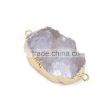 New arrival white raw stone pendant natural bruzy stone charm bracelets connectors