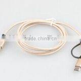 100cm/3.3ft 2 in 1 Nylon Braided Cable With USB-A to USB-C & Micro B Cable Top Quality Cabletolink