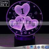 Colorful I Love You Decorative 3D Desk Lamp Acrylic Night Light thumbnail-2