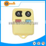 high quality yellow color 4 button remote car key shell without logo no blade for ford fiesta mustang ranger