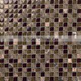 Cheap Crystal Glass Mix Stone Mosaic Tile for Home Interior Decoration /wallpapers(PMGS15L043)