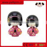 new design wood Japan sister doll for birthday gift