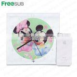 Freesub BL-14 L200*H200*W5mm Mirror Edge Clock Sublimation Glass Clock