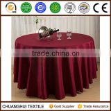 100% polyester plain red round table cloth for wedding