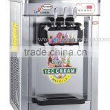 22L Countertop Stainless Steel Commercial 110v 60Hz 220v 50Hz Electric 3 Flavor Soft Ice Cream Flozen Yogurt Maker