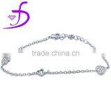 High Value Rhodium Plated Custom Hamsa Charm Silver Bracelet thumbnail-1