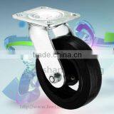 Top Plate 100mm Industrial Swivel Black Rubber Caster Wheels thumbnail-1