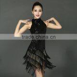 New 2016 Latin Dance Costumes High-grade Sequins Tassel Latin Dance Skirt Costumes Adult Dance Performance Clothing thumbnail-2
