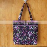 Z336 F1CA Quilted 100% Cotton Shopping Bag Purple Butterfly Floral Color thumbnail-1