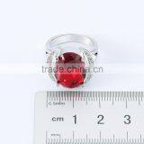 Women's Gender Bling Bling Oval Cut Red Cubic Zircon Ring 18k Gold Plated Jewelry Bridal Ring thumbnail-3