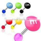 Fashion 316L Stainless Steel Barbell Tongue Jewelry Cheap Stainless Steel Jewelry