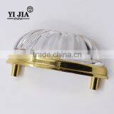Clear Half Round Gold Finish Glass Knob