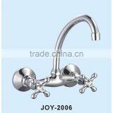 Wall Moulted TWO CROSS HANDLE Brass/ZINC Kitchen Faucet thumbnail-5