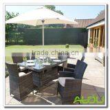 Rattan Winchester Rectangular Table & 6 Square Dining Chairs thumbnail-1