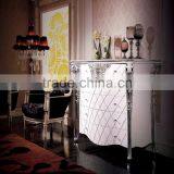 Louis XVI Style Vintage Furniture Luxury Bedroom White and Silver Color Chest of Five Drawers Cabinet thumbnail-3