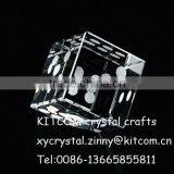 Dice Pattern Cubic Crystal Paperweight thumbnail-1