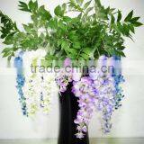 Fine Silk Long Stem 3 Branches Wisteria Wedding Party Hotel Ornament Flower Vine thumbnail-3
