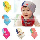New Lovely Infants Triangle Scarf Bibs + 3D Giraffe Print Cotton Beanie Hats Caps thumbnail-1