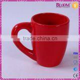 Olive Branch Design Red Glazed Ceramic Coffee Mug thumbnail-3