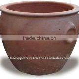 AWY Large black clay pot- Tall dark clay pot- Giant Outdoor Pots